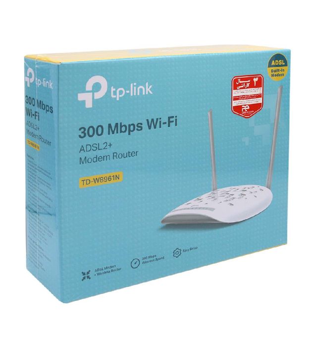 تصویر  روتر مودم بی سیم تی پی لینک TD_W8961N _Ver 5.0 300Mbps N ADSL2+