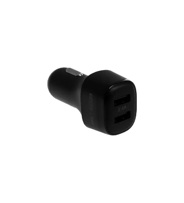تصویر  شارژر فندکی فست دو پورت گرین لاین مدل GNCC24MCRBK 12W به همراه کابل شارژ اندروید