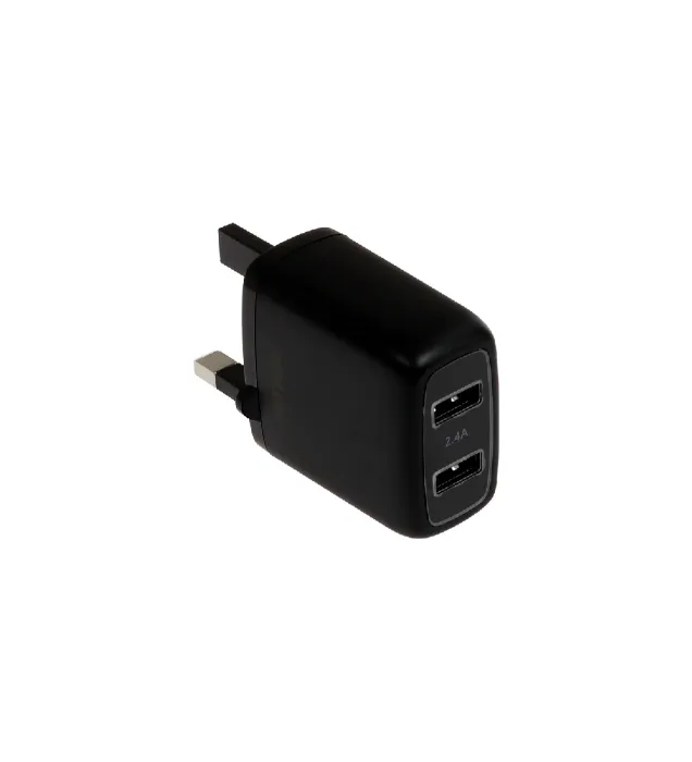 تصویر  شارژر دیواری فست دو پورت گرین لاین مدل GNC24AMCRBK 12W به همراه کابل شارژ اندروید