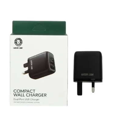 تصویر  شارژر دیواری فست دو پورت گرین لاین مدل GNC24AWCBK 12W