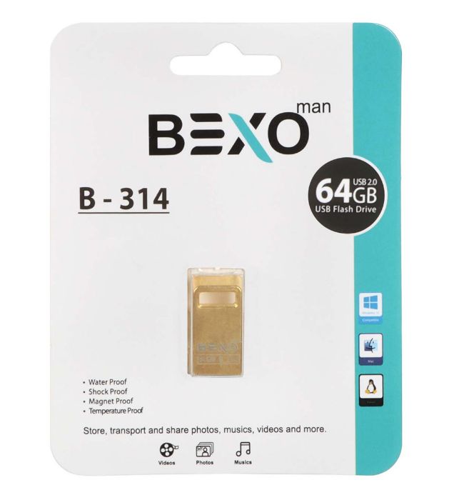 تصویر  فلش مموری بکسو مدل B-314 USB2.0 ظرفیت 64 گیگابایت