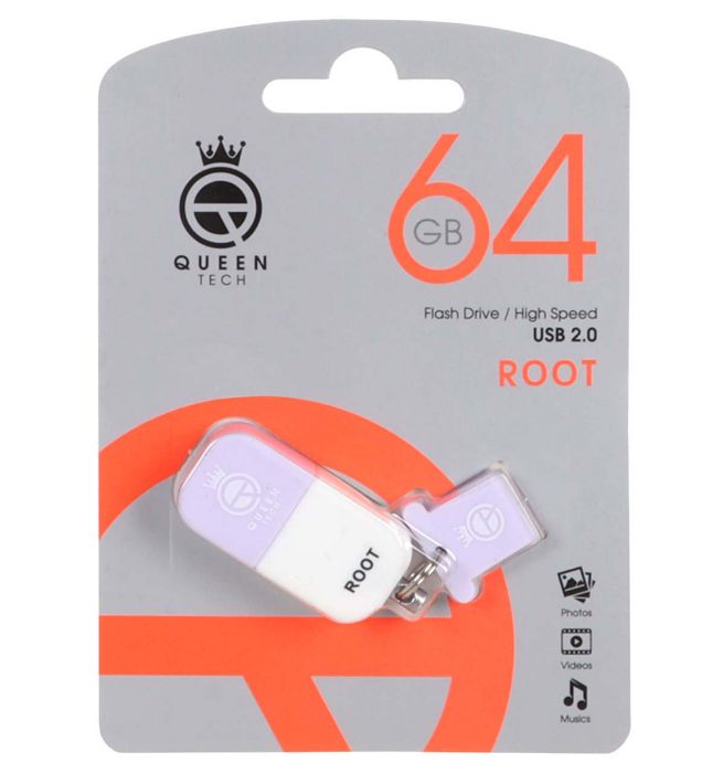 تصویر  فلش مموری کوئین مدل Root USB2.0 ظرفیت 64 گیگابایت