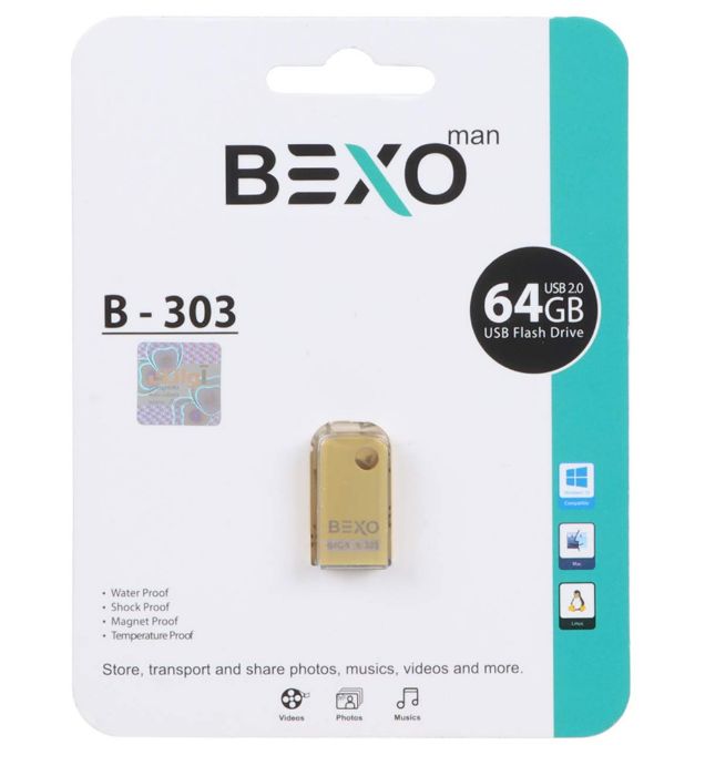 تصویر  فلش مموری بکسو مدل B-303 USB 2.0 ظرفیت 64 گیگابایت