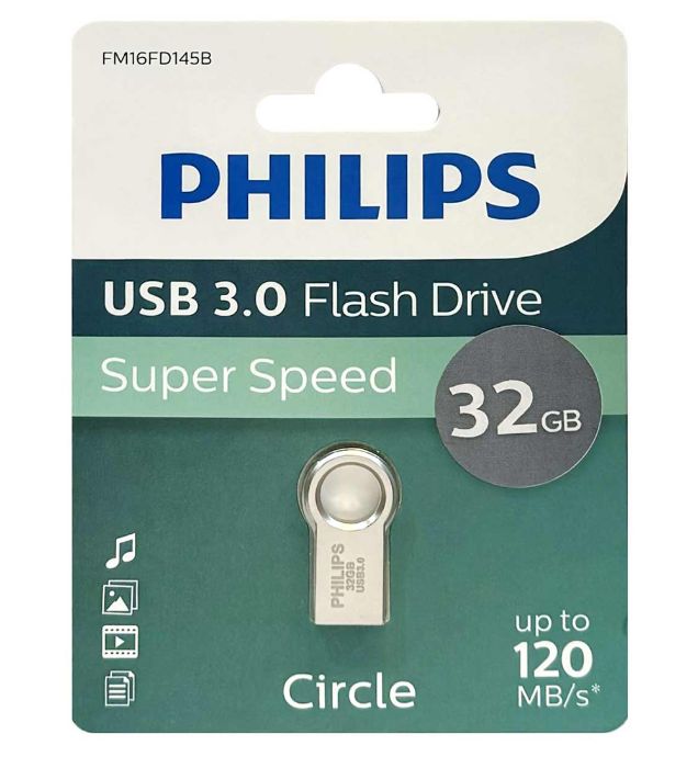 تصویر  فلش مموری فیلیپس مدل CirCle FM32FD145B USB 3.0 ظرفیت 32 گیگابایت
