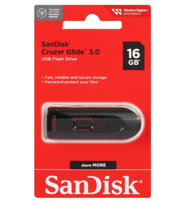 تصویر  فلش مموری سن دیسک مدل Cruzer Glide USB 3.0 ظرفیت 16 گیگابایت