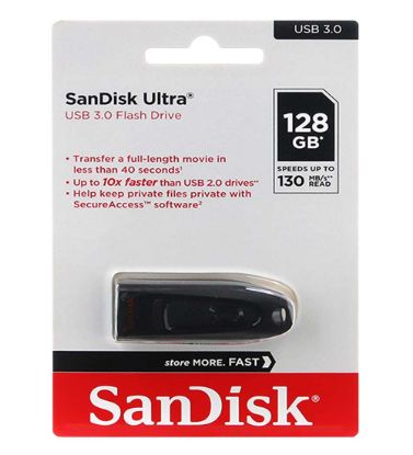 تصویر  فلش مموری سن دیسک مدل Ultra USB 3.0 ظرفیت 128 گیگابایت
