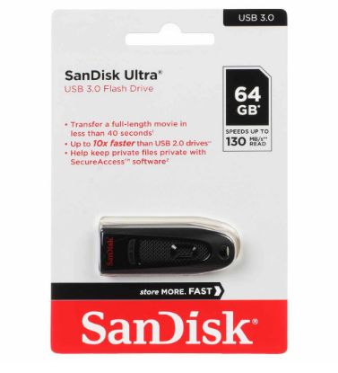 تصویر  فلش مموری سن دیسک مدل Ultra USB 3.0 ظرفیت 64 گیگابایت