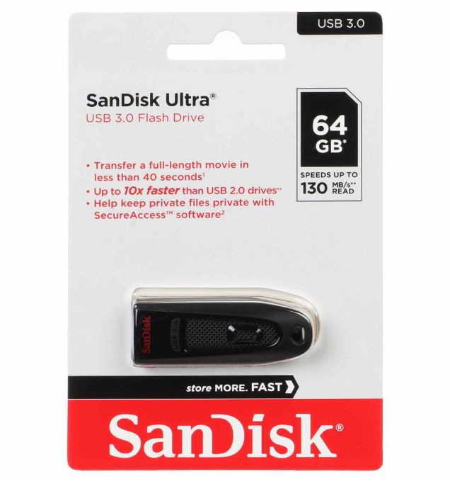 تصویر  فلش مموری سن دیسک مدل Ultra USB 3.0 ظرفیت 64 گیگابایت