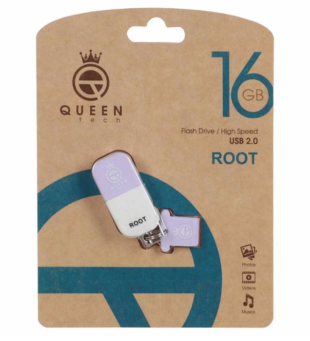 تصویر  فلش مموری کوئین مدل Root USB2.0 ظرفیت 16 گیگابایت