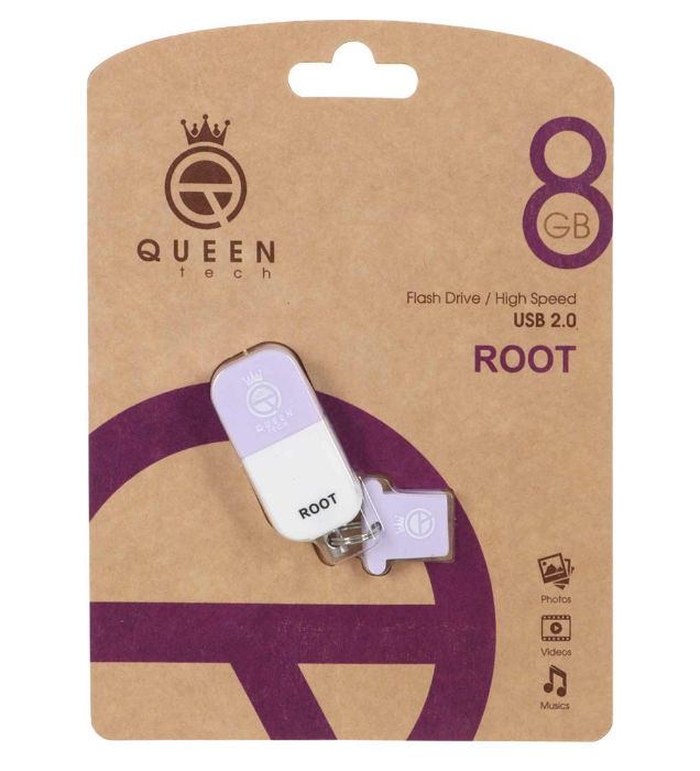 تصویر  فلش مموری کوئین مدل Root USB2.0 ظرفیت 8 گیگابایت