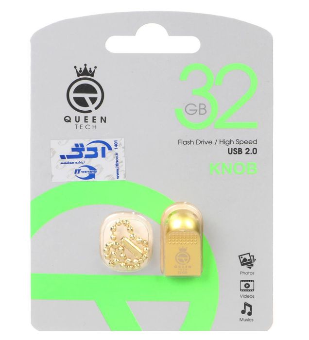 تصویر  فلش مموری کوئین تک مدل Knob USB 2.0 ظرفیت 32 گیگابایت