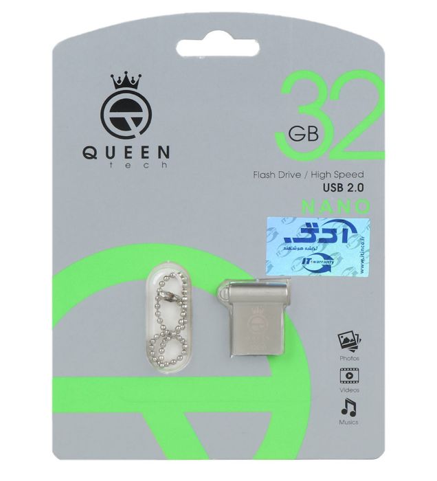تصویر  فلش مموری کوئین مدل tech-NANO USB 2.0 ظرفیت 32 گیگابایت