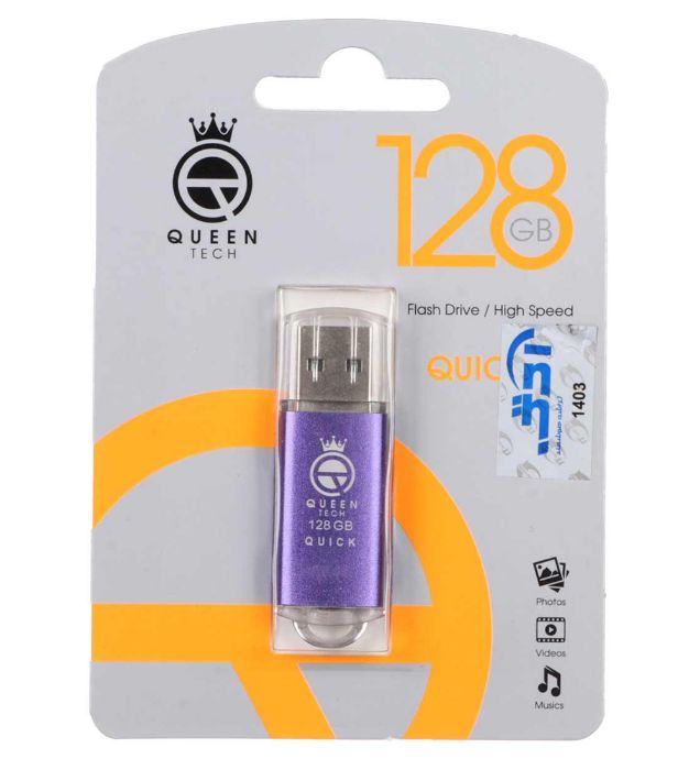 تصویر  فلش مموری کوئین تک مدل Quick USB 2.0 ظرفیت 128گیگابایت