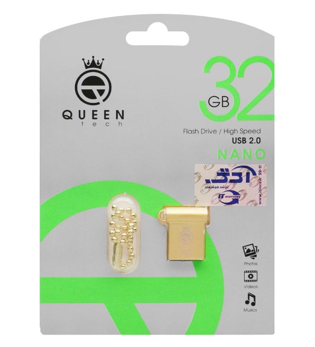 تصویر  فلش مموری کوئین مدل tech-NANO USB 2.0 ظرفیت 32 گیگابایت