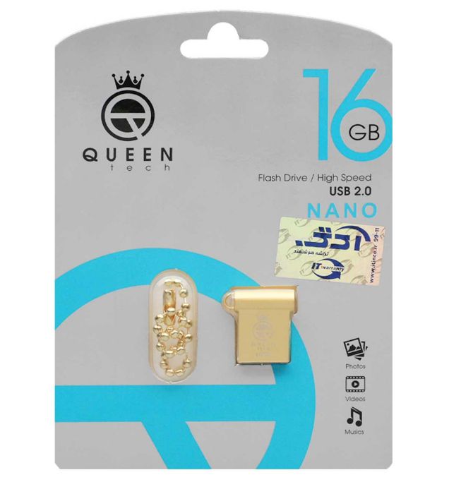 تصویر  فلش مموری کوئین مدل NANO USB2.0 ظرفیت 16 گیگابایت