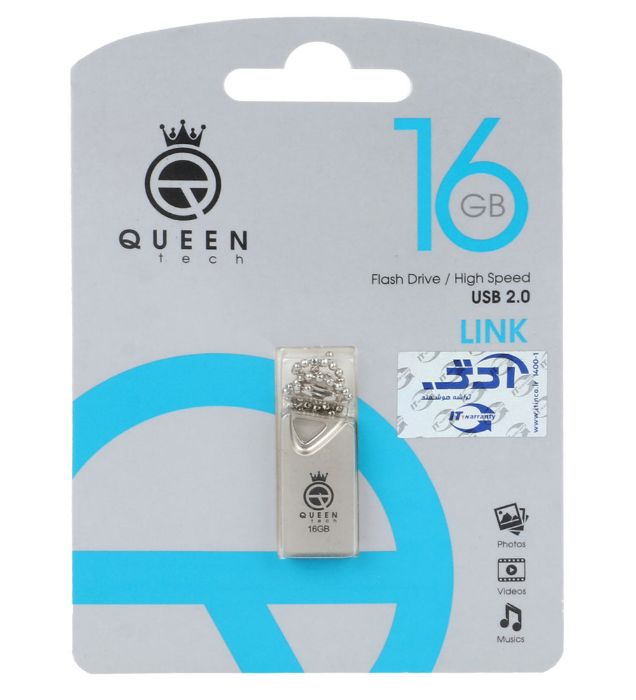 تصویر  فلش مموری کوئین مدل LINK USB 2.0 ظرفیت 16 گیگابایت