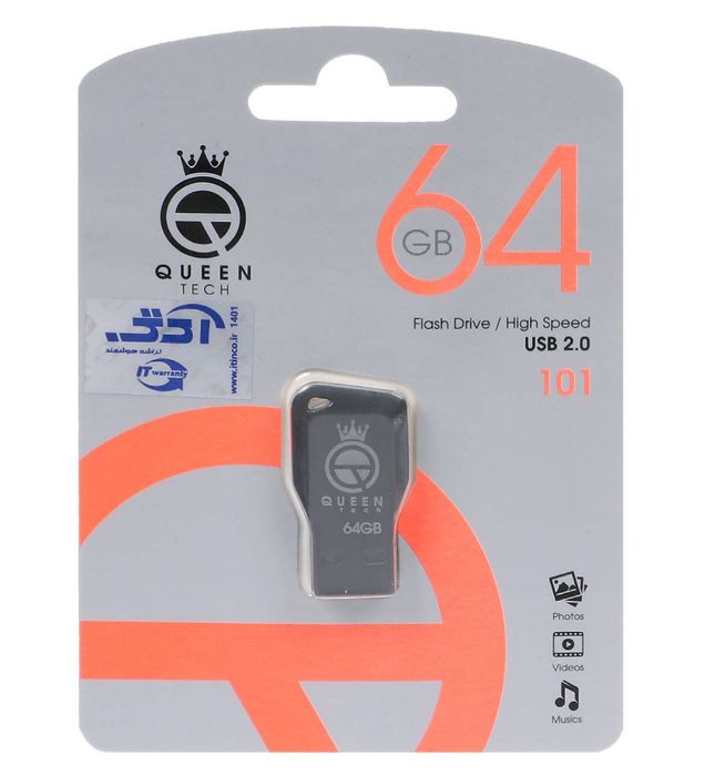تصویر  فلش مموری کوئین مدل tech-101 USB 2.0 ظرفیت 64 گیگابایت