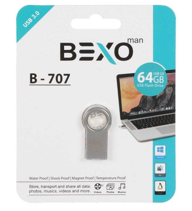 تصویر  فلش مموری بکسو مدل B-707 USB 3.0 ظرفیت 64 گیگابایت