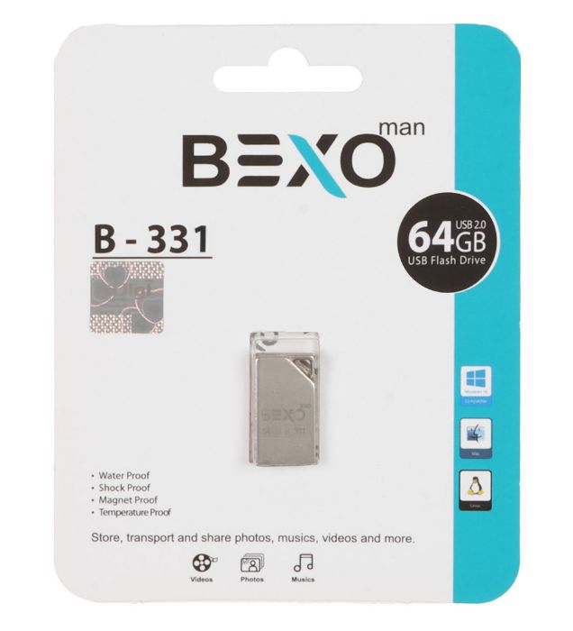 تصویر  فلش مموری بکسو مدل B-331 USB2.0 ظرفیت 64 گیگابایت