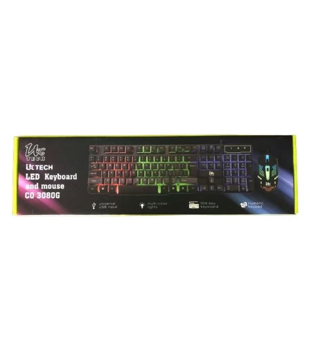 تصویر  کیبورد و ماوس گیمینگ یوسیتک مدل CO 3080G