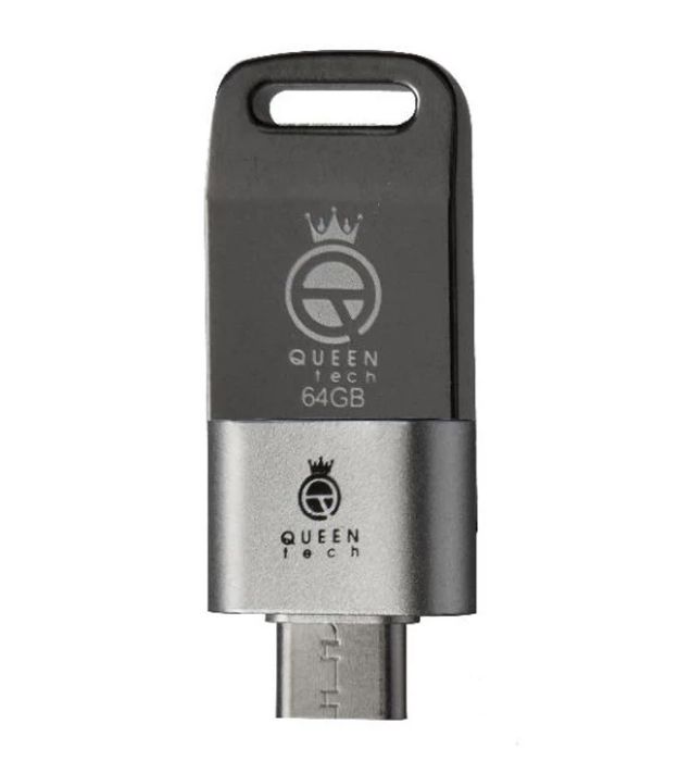 تصویر  فلش مموری کوئین تک مدل UNIQUE C-PLUS به همراه مبدل USB-C OTG ظرفیت 64 گیگابایت
