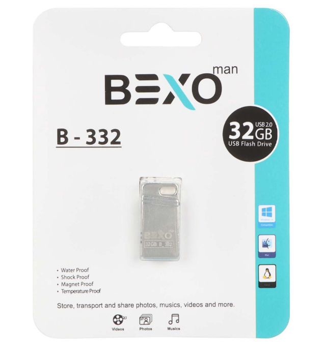 تصویر  فلش مموری بکسو مدل B-332 USB2.0 ظرفیت 32 گیگابایت