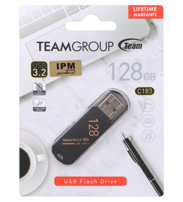 تصویر  فلش مموری تیم گروپ مدل C183 USB3.2 ظرفیت 128 گیگابایت
