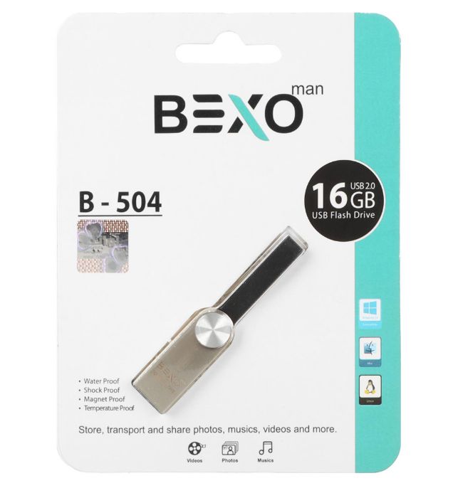تصویر  فلش مموری بکسو مدل B-504 USB 2.0 ظرفیت 16 گیگابایت