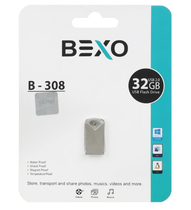 تصویر  فلش مموری بکسو مدل B-308 USB 2.0 ظرفیت 32 گیگابایت