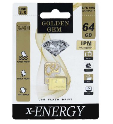 تصویر  فلش مموری ایکس انرژی مدل Golden Gem USB 3.0 ظرفیت 64 گیگابایت