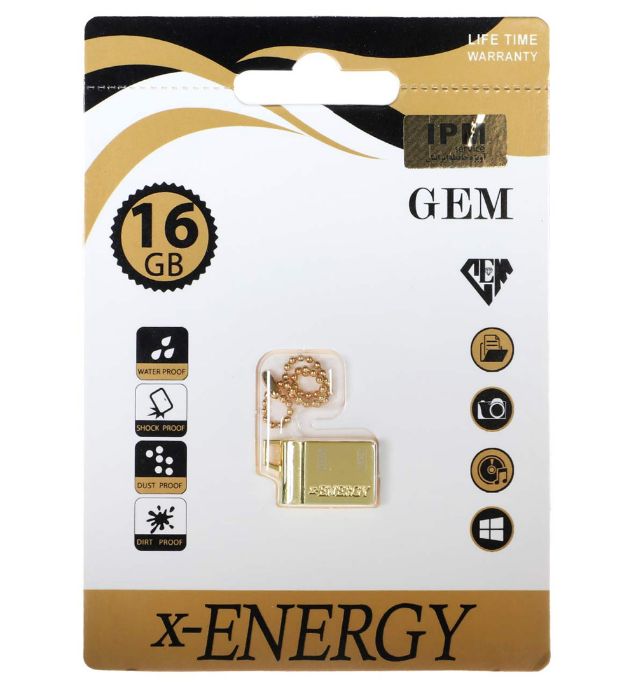 تصویر  فلش مموری ایکس انرژی مدل Golden Gem USB 2.0 ظرفیت 16 گیگابایت