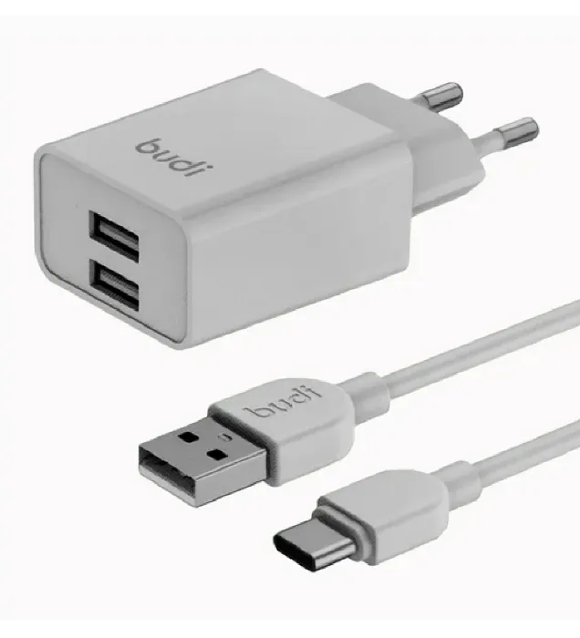 تصویر  شارژر دیواری بودی 12 وات مدل AC356ETW با خروجی USB به همراه کابل USB به USB-C