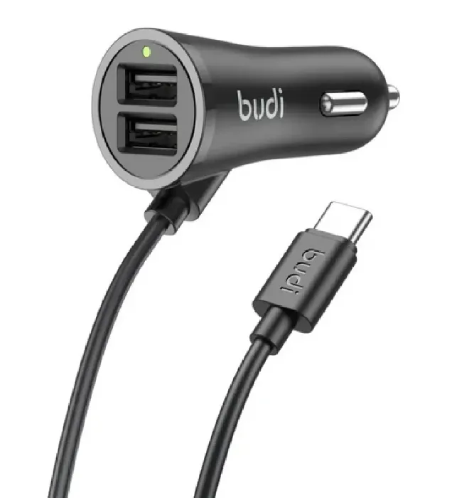 تصویر  شارژر فندکی بودی مدل CC068TB1 توان 17 وات با خروجی USB به همراه کابل USB-C