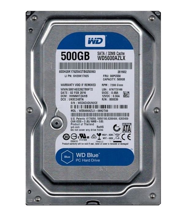 تصویر  هارد دیسک اینترنال وسترن دیجیتال مدل Blue WD5000AZLX ظرفیت 500 گیگابایت