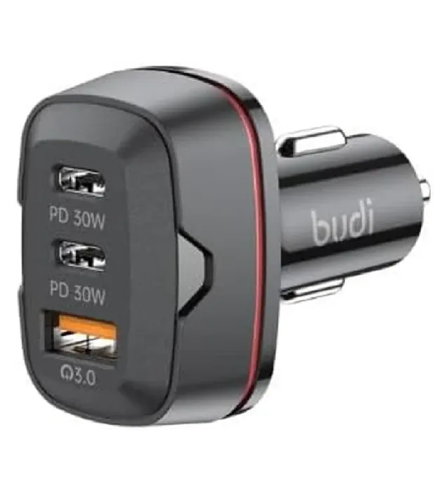 تصویر  شارژر فندکی بودی 60 وات مدل CC616RB با خروجی USB و USB-C