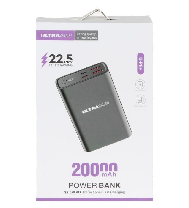 تصویر  پاوربانک اولتراسور 22.5W مدل +U-P8 ظرفیت 20000 میلی آمپر ساعت