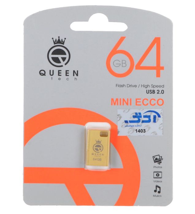 تصویر  فلش مموری کوئین مدل Mini Ecco USB 2.0 ظرفیت 64 گیگابایت
