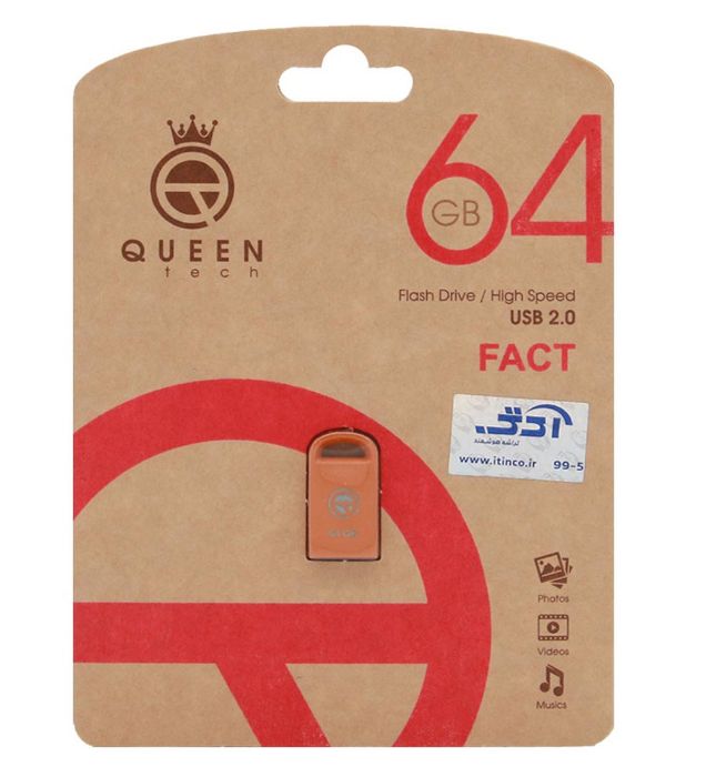تصویر  فلش مموری کوئین مدل FACT USB 2.0 ظرفیت 64 گیگابایت