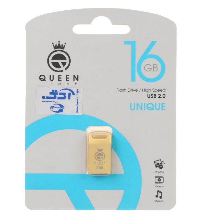 تصویر  فلش مموری کوئین مدل UNIQUE USB 2.0 ظرفیت 16 گیگابایت