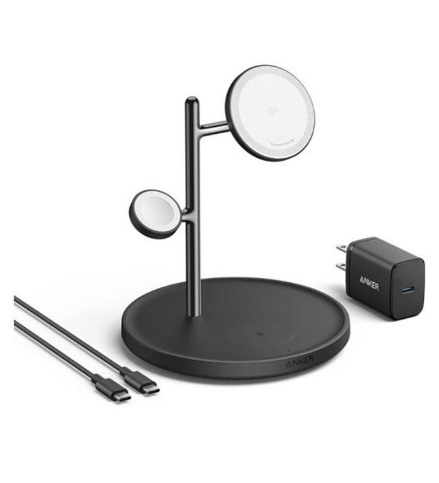 تصویر  شارژر بی سیم 15W انکر مدل ( MagGo B25M3 (3 in 1 Stand