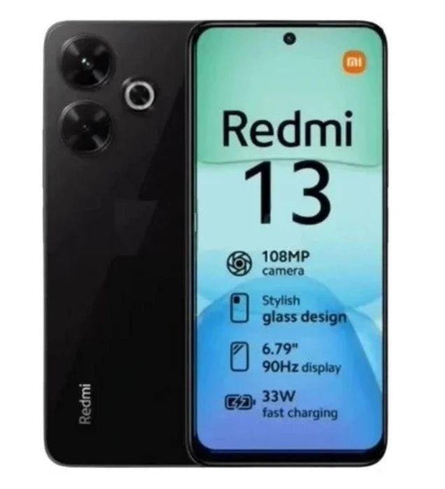 تصویر  گوشی موبایل شیائومی ردمی 13 4G ظرفیت 256 گیگابایت رم 8 گیگابایت به همراه محافظ تمام صفحه (گلس) آنتی استاتیک