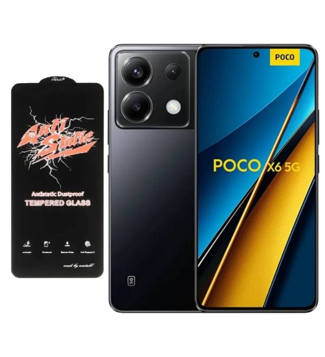 تصویر  گوشی موبایل شیائومی مدل Poco X6 ظرفیت 256 گیگابایت رم 8 گیگابایت به همراه محافظ تمام صفحه (گلس) آنتی استاتیک