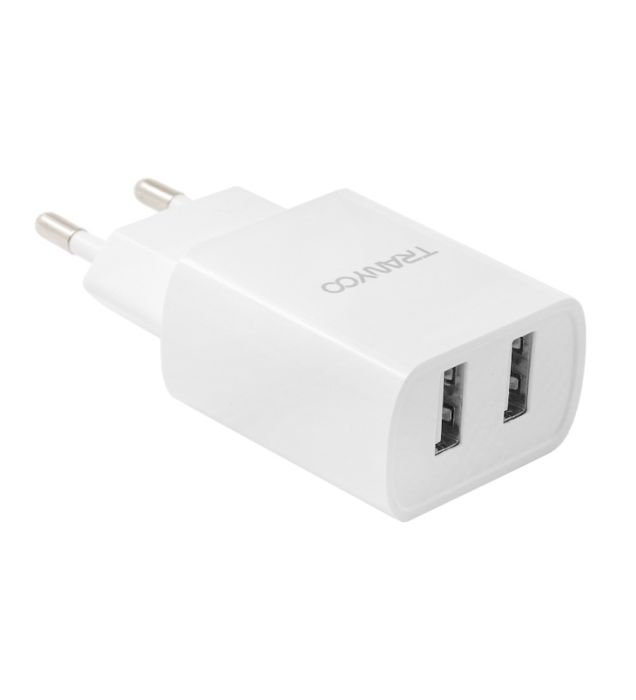 تصویر  شارژر دیواری 12W فست شارژ دو پورت ترانیو مدل V16 به همراه کابل شارژ USB به Lightning