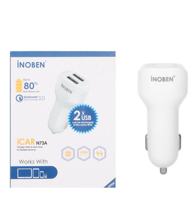 تصویر  شارژر فندکی فست دو پورت آی نوبن مدل iCAR N73A