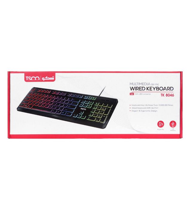 تصویر  کیبورد باسیم تسکو مدل TK 8046