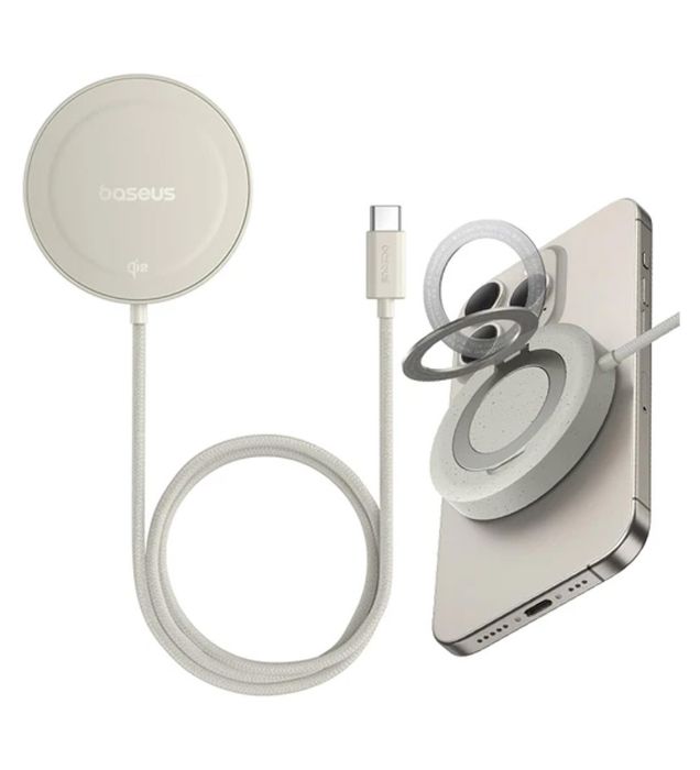 تصویر  شارژر بی سیم 15Wباسئوس مدل Simple Mini 4 Magnetic Wireless Charging Stand Qi2