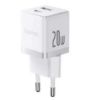 تصویر  شارژر دیواری 20W باسئوس دو پورت مدل Palm Fast Charger C+U 20W EU
