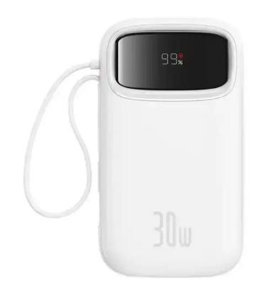 تصویر  پاوربانک 30W باسئوس مدل Qpow2 DualCable ظرفیت 10000 میلی آمپر ساعت