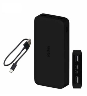 تصویر  پاوربانک شیائومی مدل Redmi ظرفیت 20000 میلی آمپر ساعت به همراه کابل تبدیل USB به microUSB