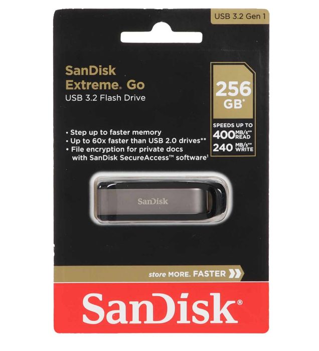 تصویر  فلش مموری سن دیسک مدل Extreme Go USB 3.2 ظرفیت 256 گیگابایت